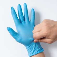 Load image into Gallery viewer, Blue Nitrile Exam Gloves (4 Mil) Powder Free, Latex Free, 1,000 Gloves - 100% Recyclable
