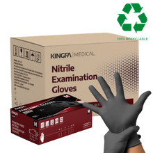 Load image into Gallery viewer, Black Nitrile Disposable Gloves (5 mil) 1,000 Gloves - 100% Recyclable
