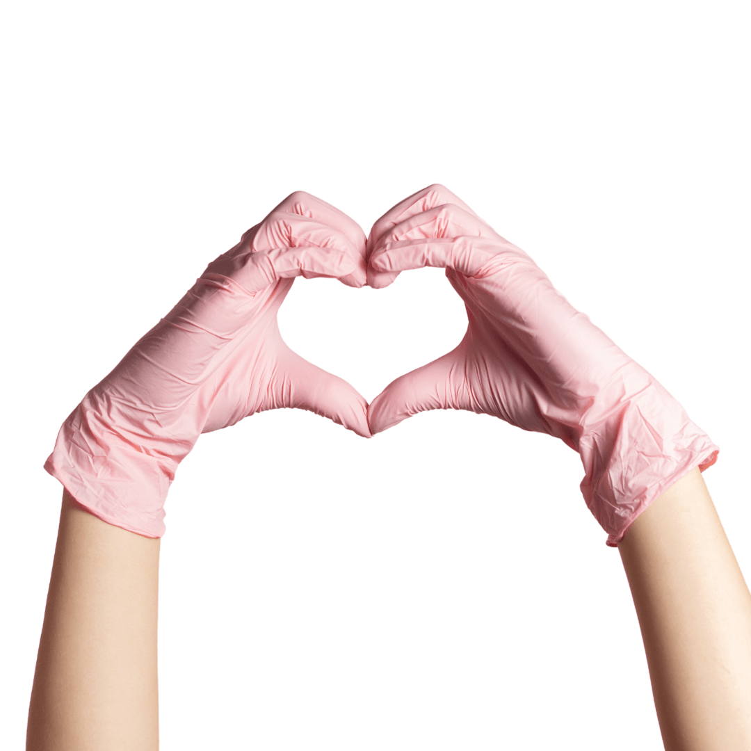 Pink Nitrile Disposable Gloves 4 mil 100 Recyclable SAMPLES Eco