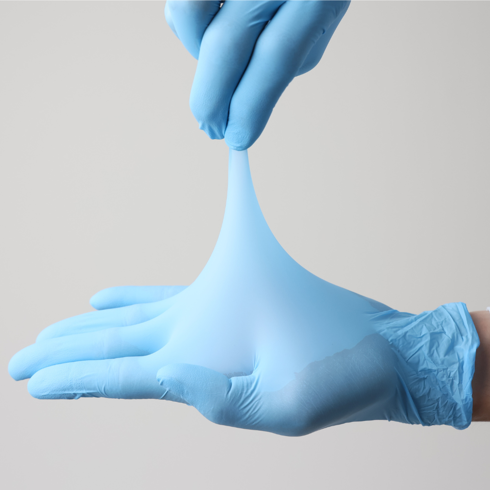 Kingfa Blue Nitrile Disposable Gloves (3.5 mil) - 100% Recyclable - SAMPLES