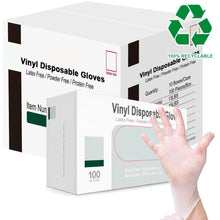 Load image into Gallery viewer, Vinyl Disposable Gloves (Case of 1,000) - 100% Recyclable - Eco Gloves
