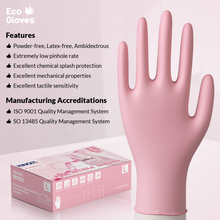 Load image into Gallery viewer, Kingfa Pink Nitrile Disposable Gloves (3.5 mil) 100 Gloves/Box - 100% Recyclable
