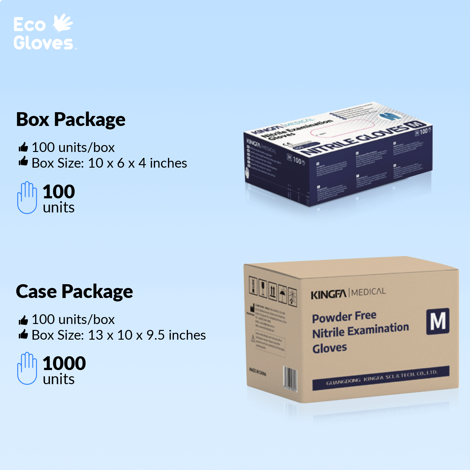Blue Nitrile Disposable Gloves (3.5 mil) 100 Gloves/Box - 100% Recyclable