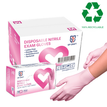 Load image into Gallery viewer, Pink Nitrile Exam Gloves (4 Mil) Powder Free, Latex Free, 1,000 Gloves - 100% Recyclable
