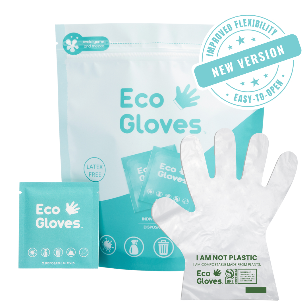 *New & Improved* Individually Wrapped Compostable Disposable Gloves