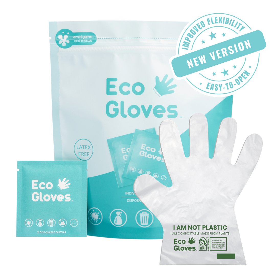 *New & Improved* Individually Wrapped Compostable Disposable Gloves