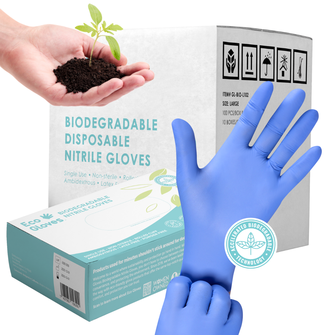 Biodegradable Nitrile Gloves - BLUE VIOLET (Case of 10 Boxes)