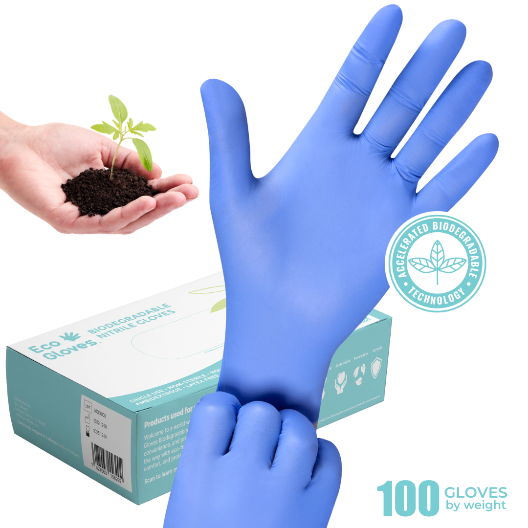 Biodegradable Nitrile Gloves - BLUE VIOLET (100 gloves/box)