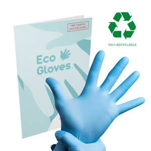 Blue Nitrile Disposable Gloves (3.5 mil) - 100% Recyclable - SAMPLES