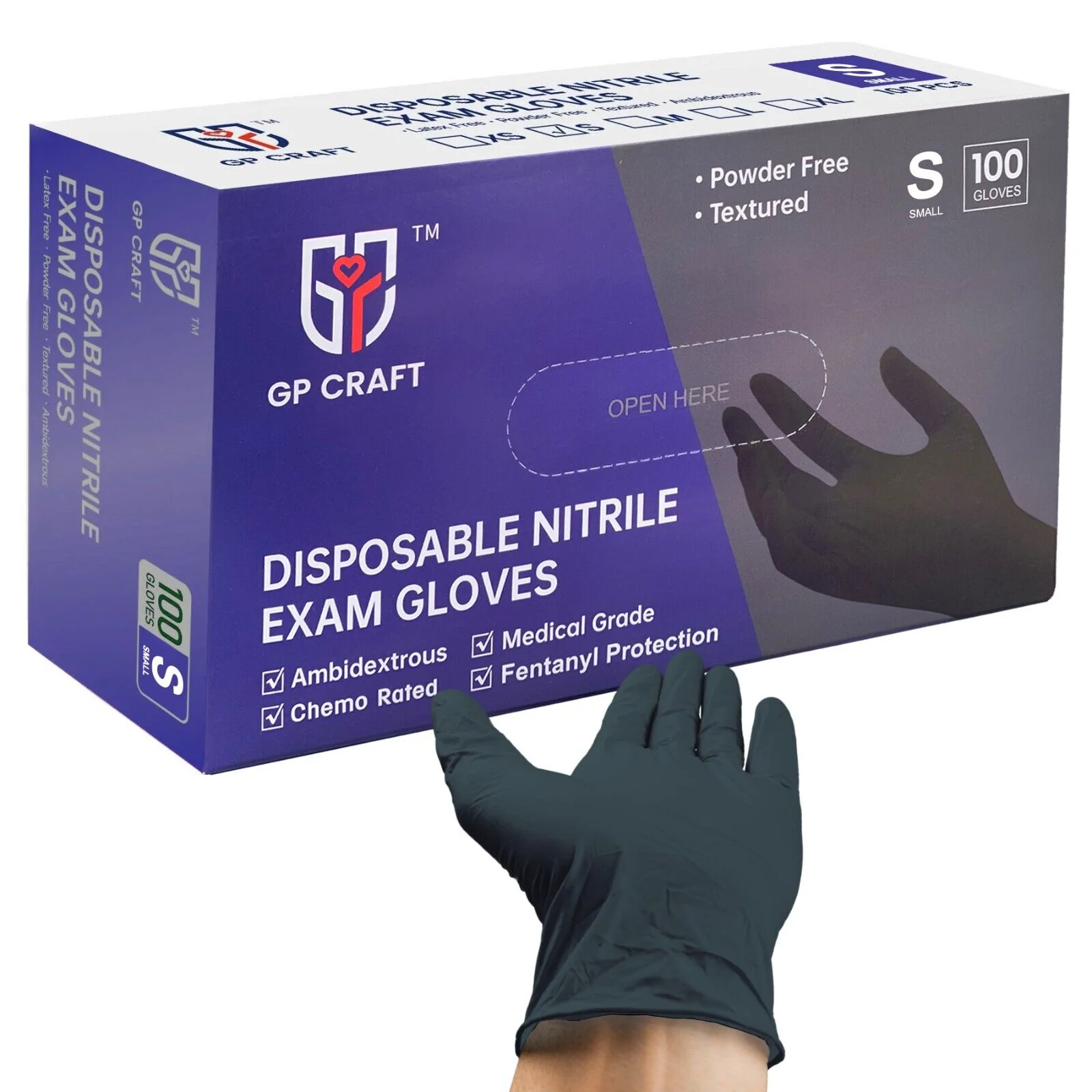 Chemo Grade Fentanyl Resistant Black Nitrile Gloves 6 Mil - BLACK (1,000 Gloves/Case) | GP51
