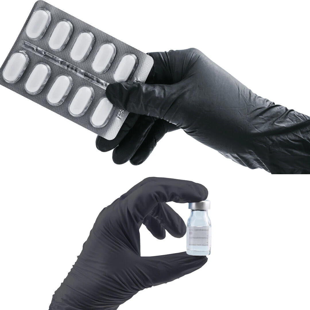Chemo Grade Fentanyl Resistant Black Nitrile Gloves 6 Mil - BLACK (1,000 Gloves/Case) | GP51
