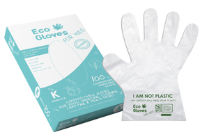 Disposable Eco-Friendly Compostable Poly Gloves (100 gloves/box) - SAMPLE