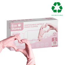 Load image into Gallery viewer, Eco Gloves SoftTouch™ BLUSH Disposable Nitrile Exam Gloves (4 mil) 100 Gloves/Box (PINK)
