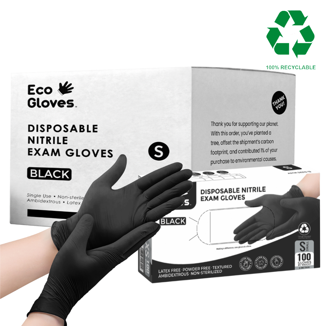 Nitrile Exam Gloves 5 Mil - BLACK (1,000 Gloves/Case) | Eco Gloves