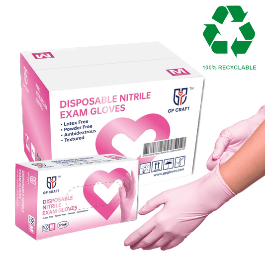 Nitrile Exam Gloves 3.5 Mil - Pink (1,000 Gloves/Case) | GP Pink - Eco Gloves