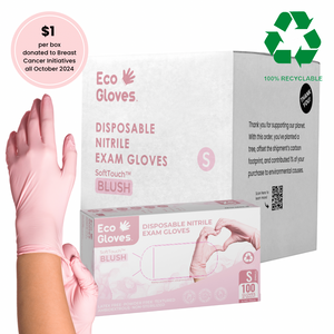 Eco Gloves SoftTouch™ BLUSH Disposable Nitrile Exam Gloves (4 mil) 1,000 Gloves (PINK)