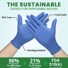 Load image into Gallery viewer, Biodegradable Nitrile Gloves 4 Mil - Black (1,000 Gloves/Case) Eco Gloves - Eco Gloves
