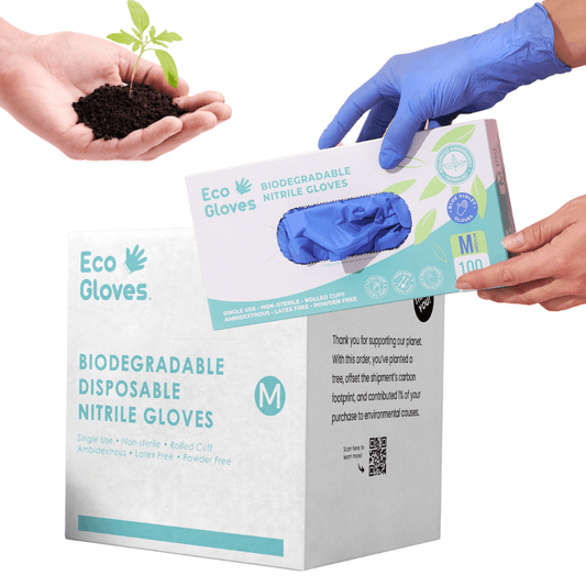 Biodegradable Nitrile Gloves 4 Mil - Blue Violet (1,000 Gloves/Case) | Eco Gloves - Eco Gloves