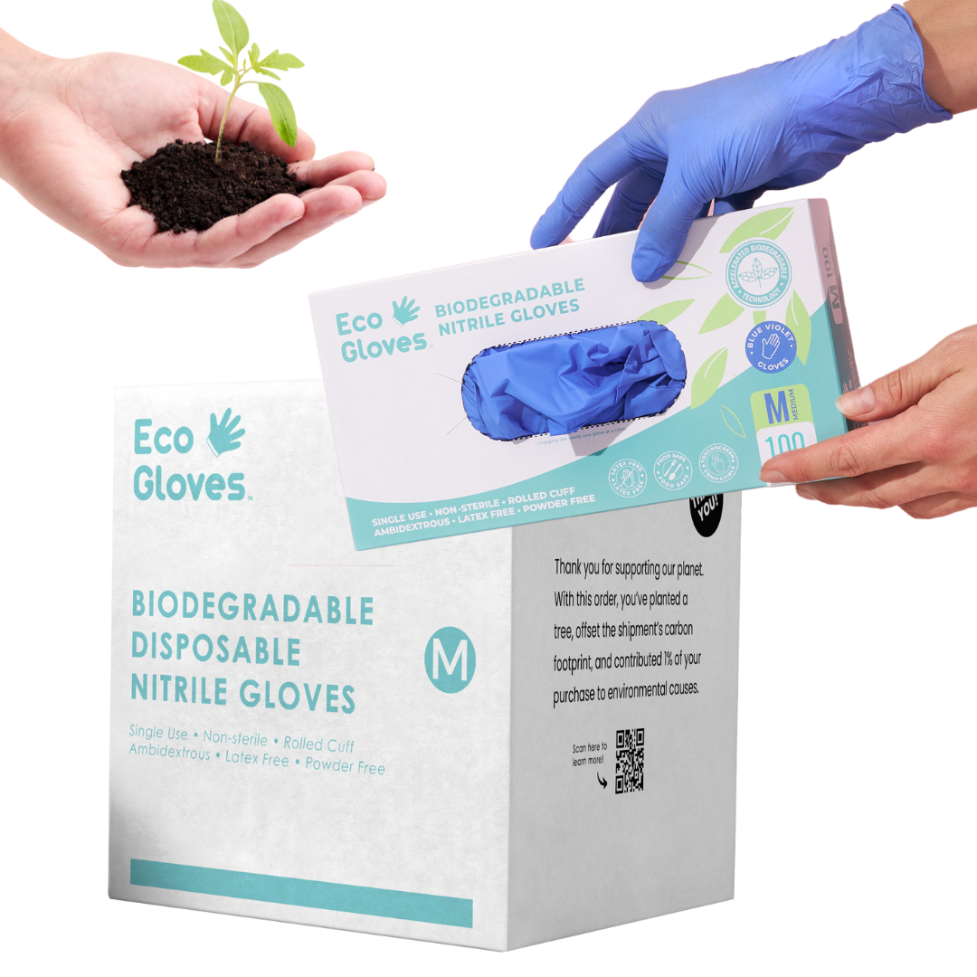 Biodegradable Nitrile Gloves 4 Mil - Blue Violet (1,000 Gloves/Case) | Eco Gloves - Eco Gloves