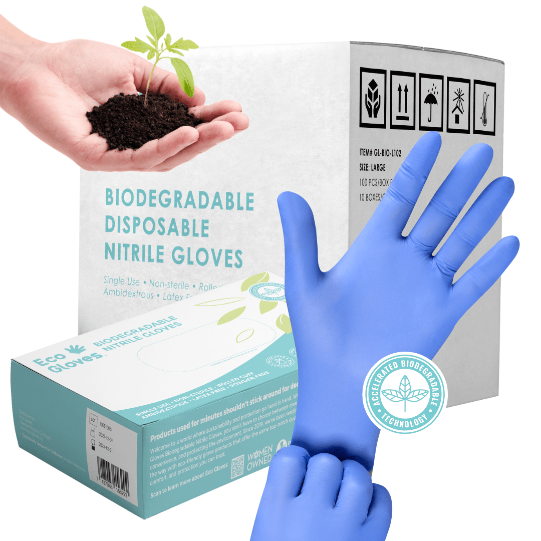 Biodegradable Nitrile Gloves 4 Mil - Blue Violet (1,000 Gloves/Case) | Eco Gloves - Eco Gloves