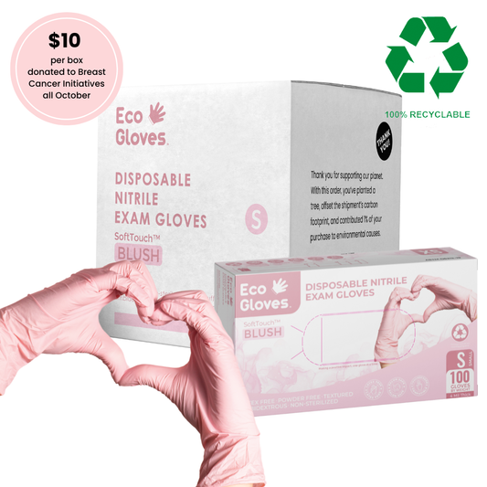 Nitrile Exam Gloves 4 Mil - Pink (1,000 Gloves/Case) | Eco Gloves SoftTouch™ BLUSH