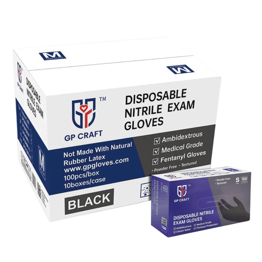 Chemo Grade Fentanyl Resistant Black Nitrile Gloves 6 Mil - BLACK (1,000 Gloves/Case) | GP51 - Eco Gloves