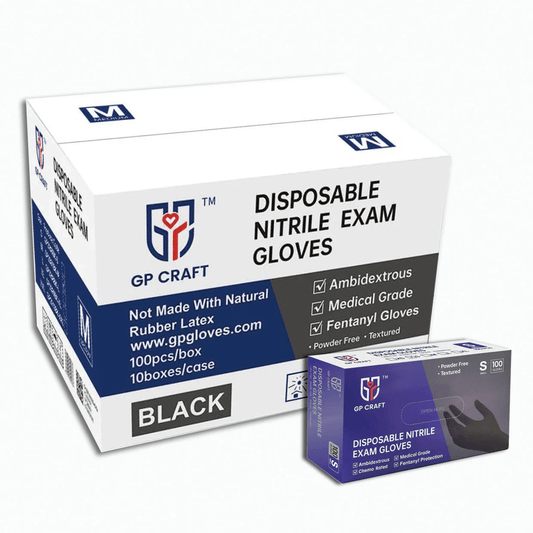 Chemo Grade Fentanyl Resistant Black Nitrile Gloves 6 Mil - BLACK (1,000 Gloves/Case) | GP51 - Eco Gloves