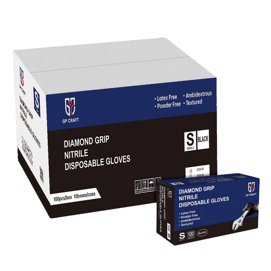 Diamond Grip Nitrile Disposable Gloves, 8 Mil - BLACK (1,000 Gloves/Case) | GP66 - Eco Gloves