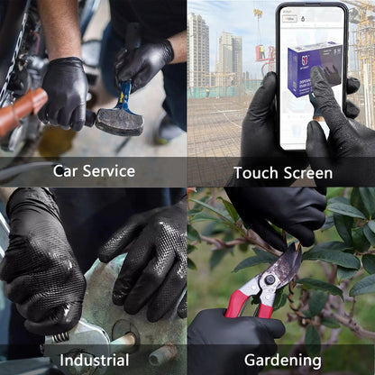 Diamond Grip Nitrile Disposable Gloves, 8 Mil - BLACK (1,000 Gloves/Case) | GP66 - Eco Gloves