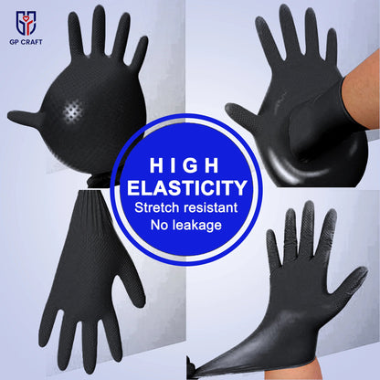 Diamond Grip Nitrile Disposable Gloves, 8 Mil - BLACK (1,000 Gloves/Case) | GP66 - Eco Gloves