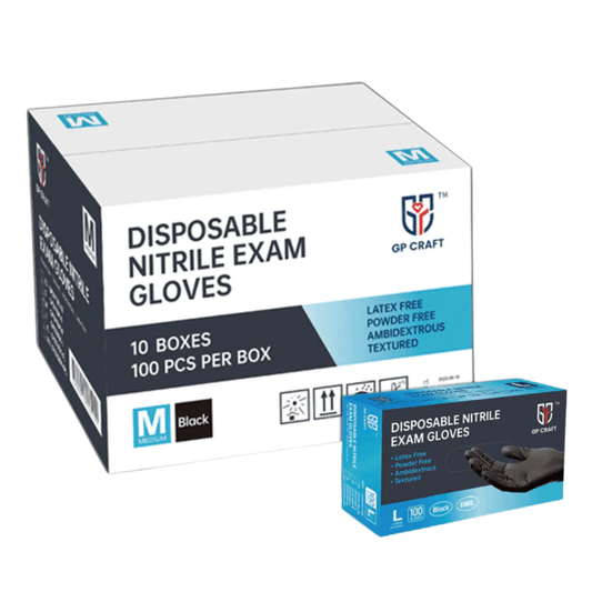 Disposable Nitrile Exam Gloves 6 Mil - BLACK (1,000 Gloves/Case) | GP63 - Eco Gloves