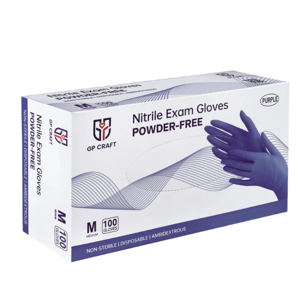 Purple Nitrile Exam Gloves 3.5 Mil