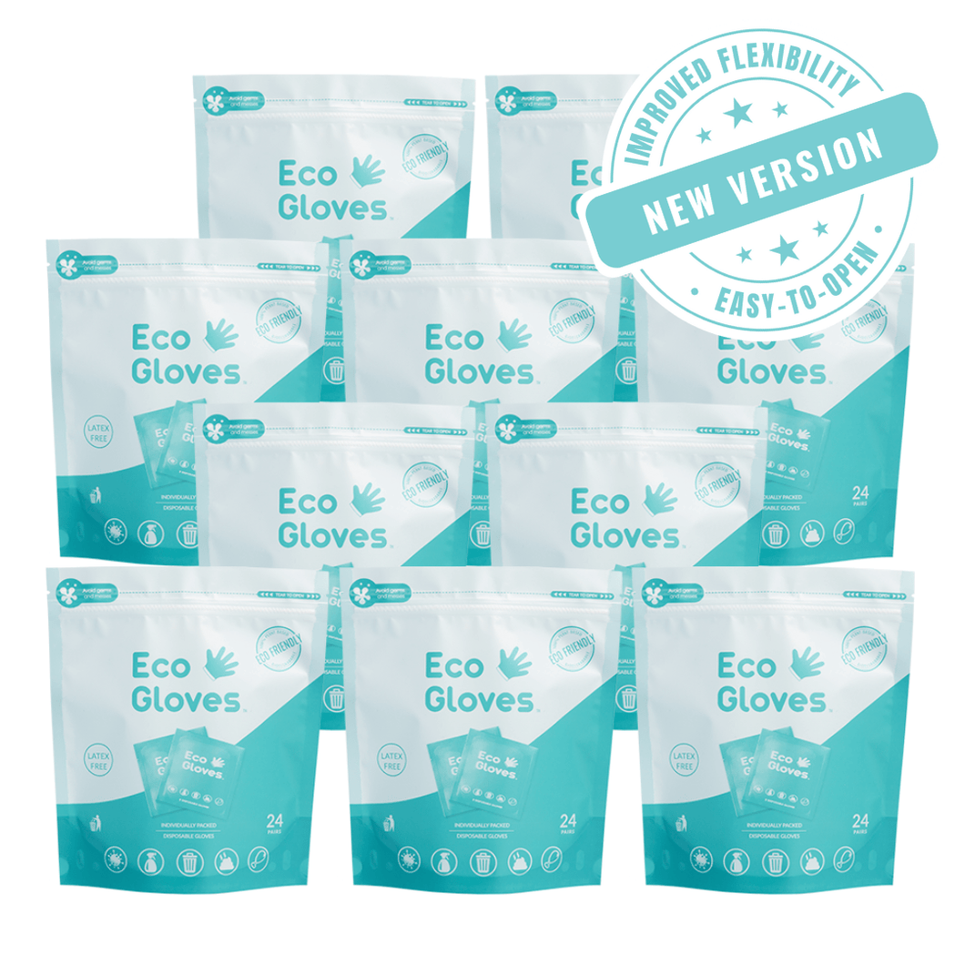 Individually Wrapped Compostable Disposable Gloves - Clear (10 Pack) | Eco Gloves - Eco Gloves