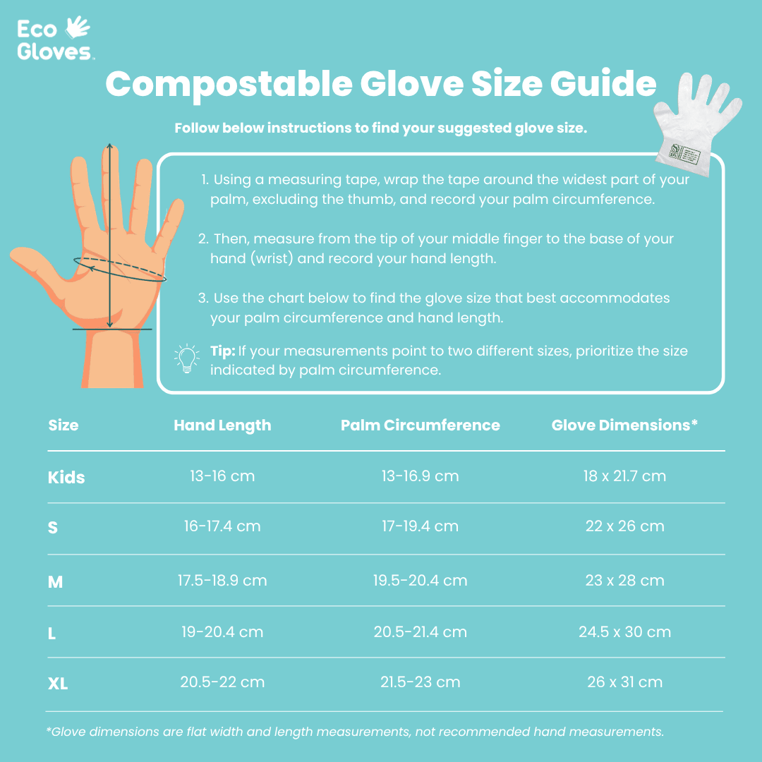 Kids Youth-Size Compostable Disposable Gloves - Clear (100 gloves/box) - Eco Gloves