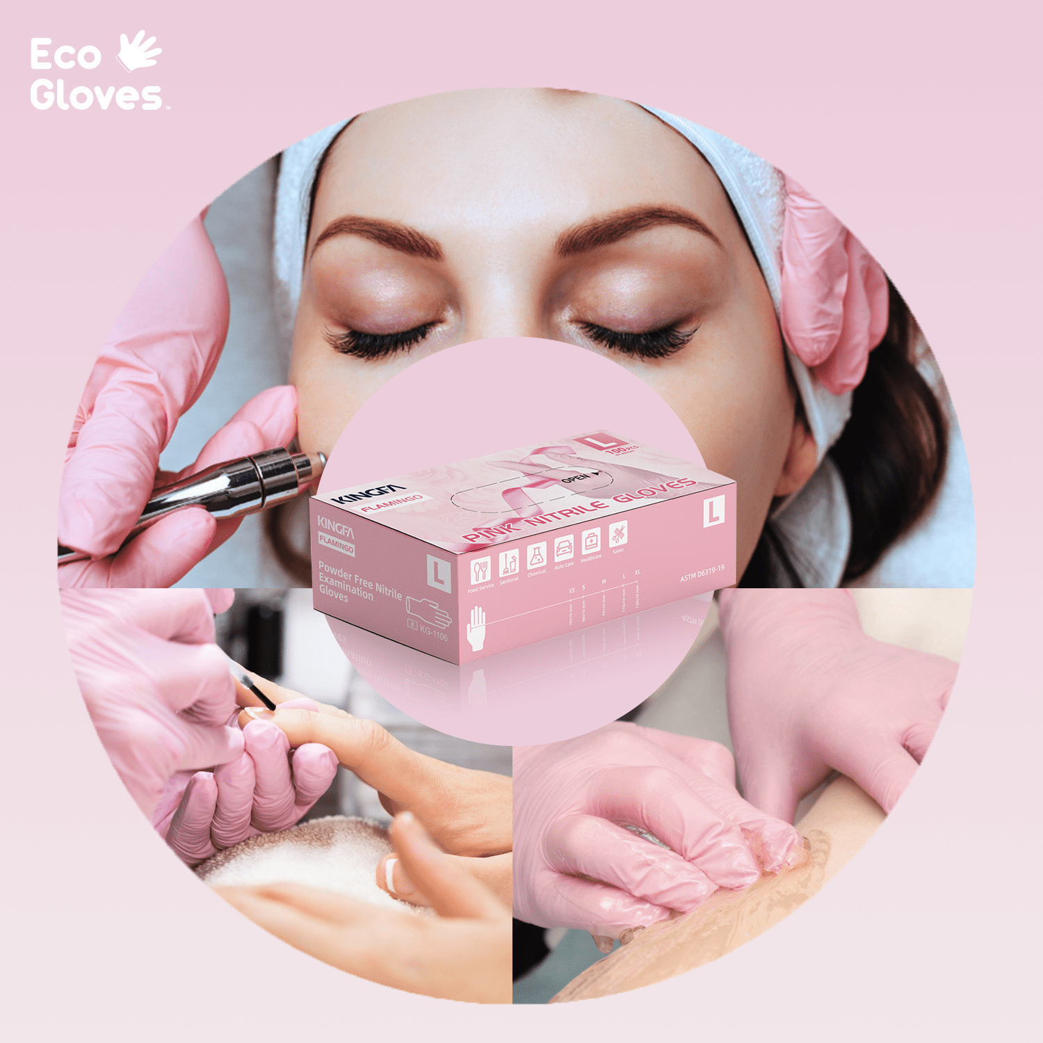 Nitrile Exam Gloves 3.5 Mil - Pink (100 Gloves/Box) - Eco Gloves
