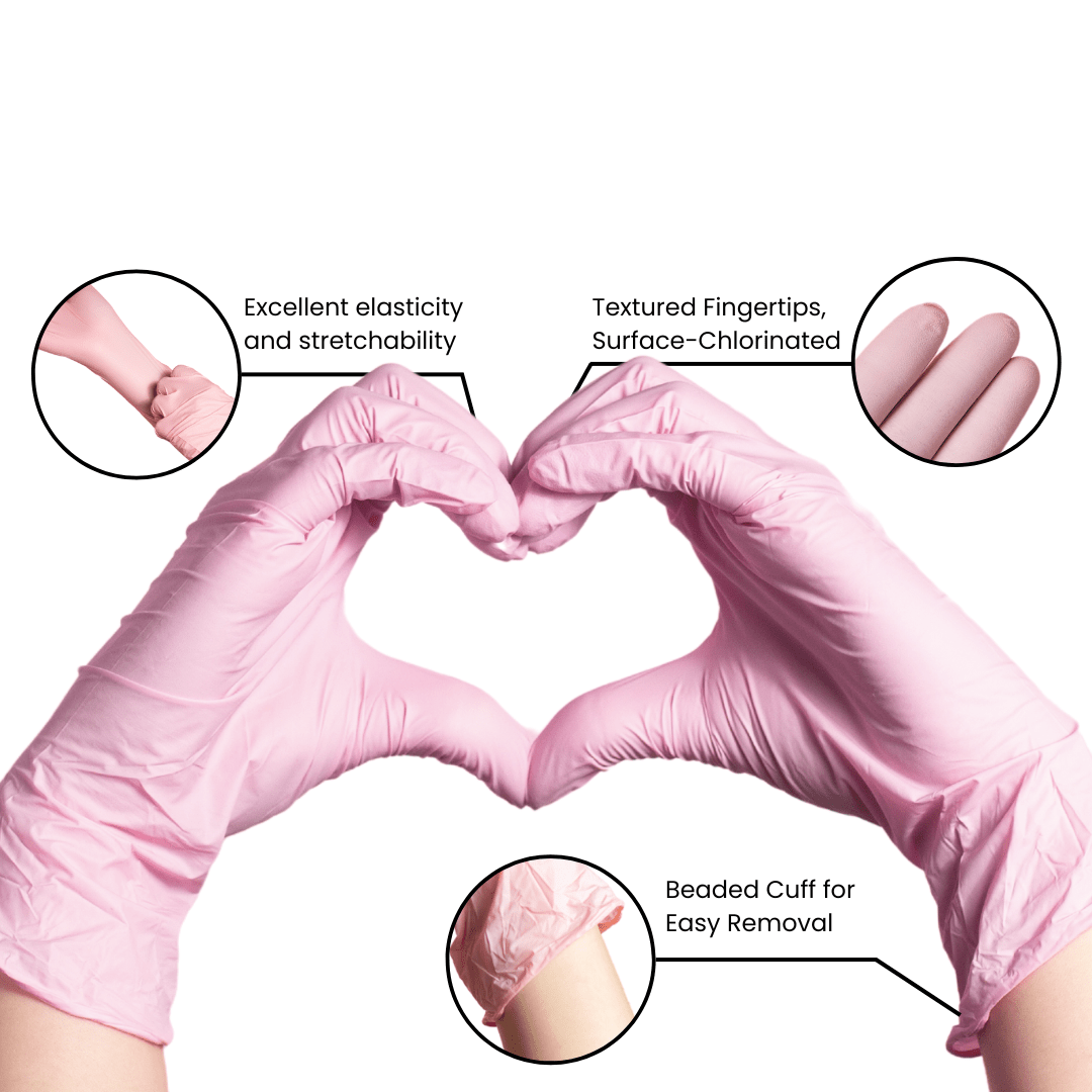 Nitrile Exam Gloves 3.5 Mil - Pink (1,000 Gloves/Case) | GP Pink - Eco Gloves