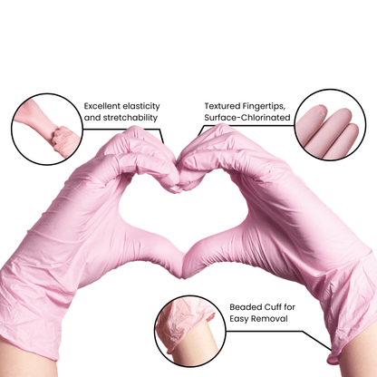Nitrile Exam Gloves 3.5 Mil - Pink (1,000 Gloves/Case) | GP Pink - Eco Gloves