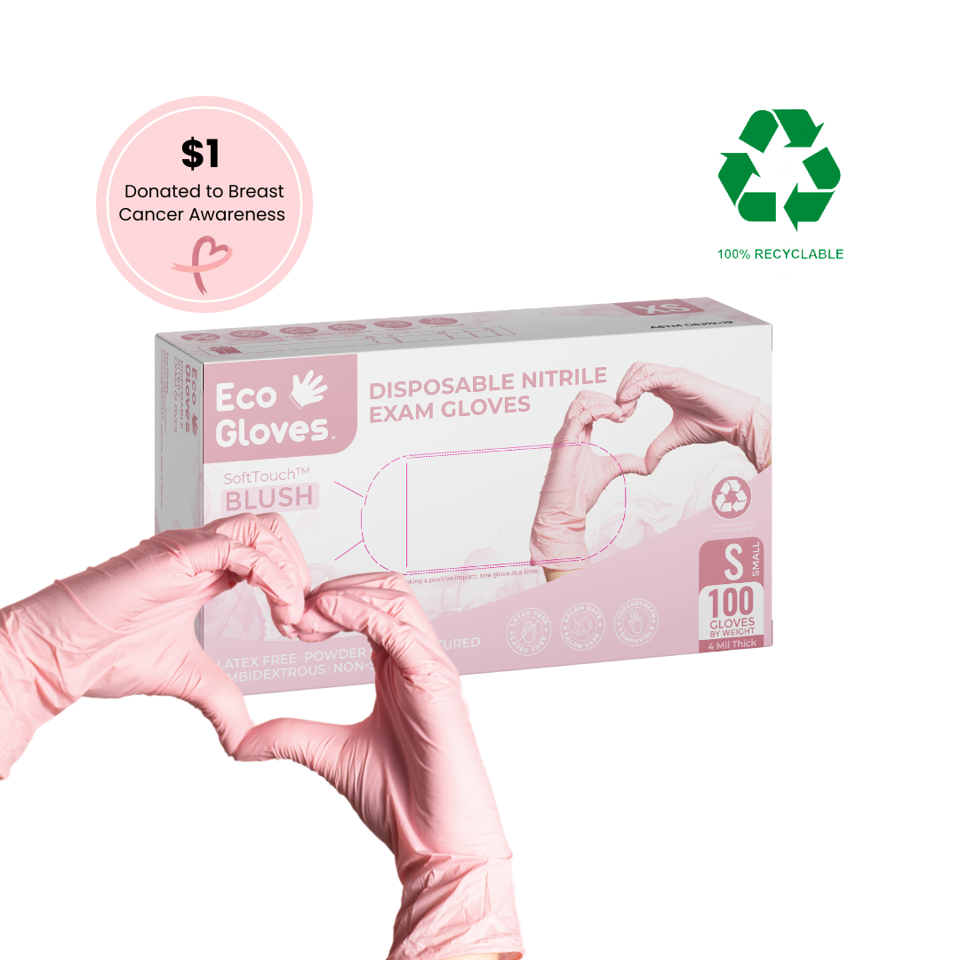 Nitrile Exam Gloves 4 Mil - (100 Gloves/Box) | Eco Gloves SoftTouch™ BLUSH - Eco Gloves