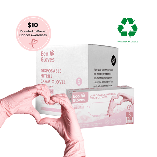 Nitrile Exam Gloves 4 Mil - (1,000 Gloves/Case) | Eco Gloves SoftTouch™ BLUSH - Eco Gloves
