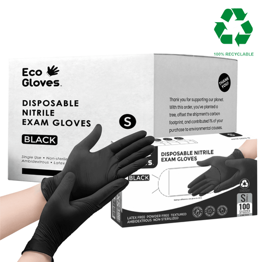Nitrile Exam Gloves 5 Mil - BLACK (1,000 Gloves/Case) | Eco Gloves - Eco Gloves