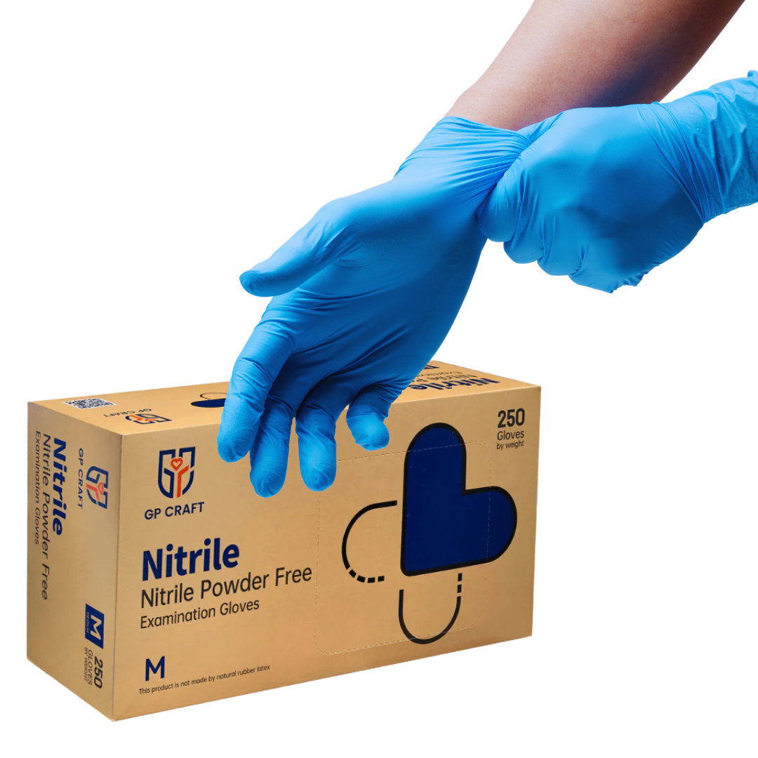 GP CRAFT Blue Nitrile Exam Gloves (3.5 Mil) - BLUE (2,500 Gloves/Case)