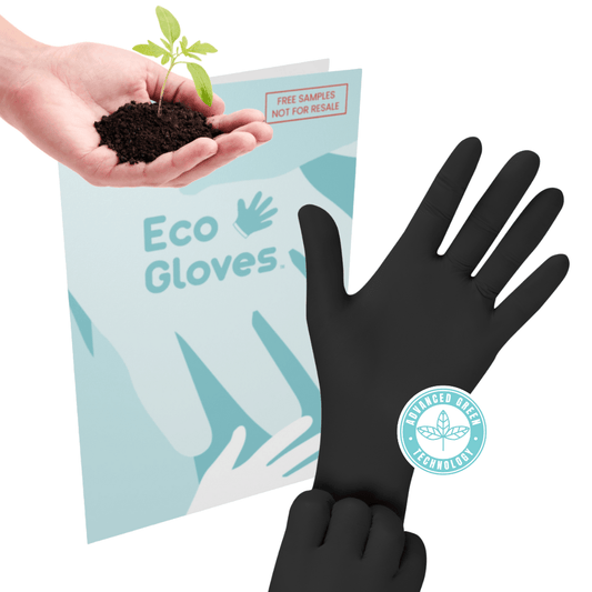 SAMPLES of Biodegradable Nitrile Gloves 4 Mil - Black | Eco Gloves - Eco Gloves