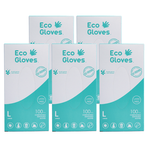 Disposable Eco-Friendly Compostable Gloves - 5 Pack - Eco Gloves
