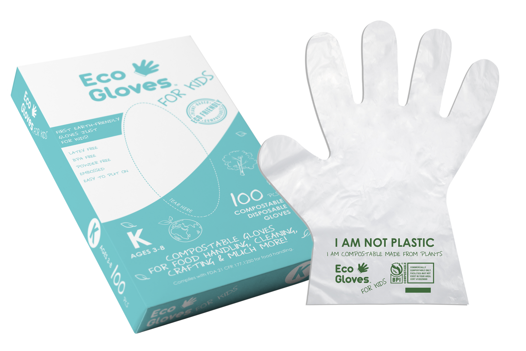 Compostable Disposable Gloves - Clear (100 gloves/box) | Eco Gloves