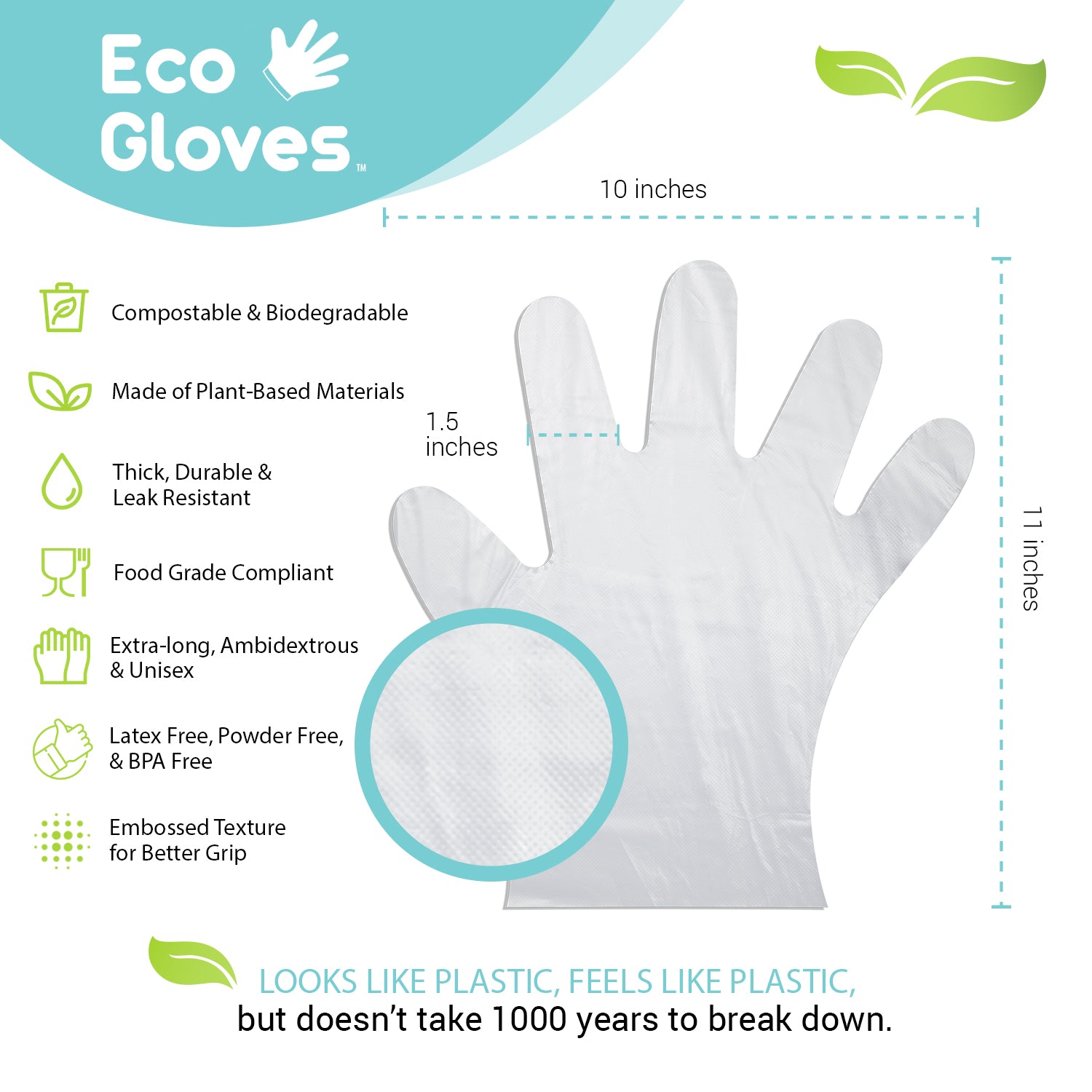 Individually Wrapped Disposable Gloves - 10 Pack