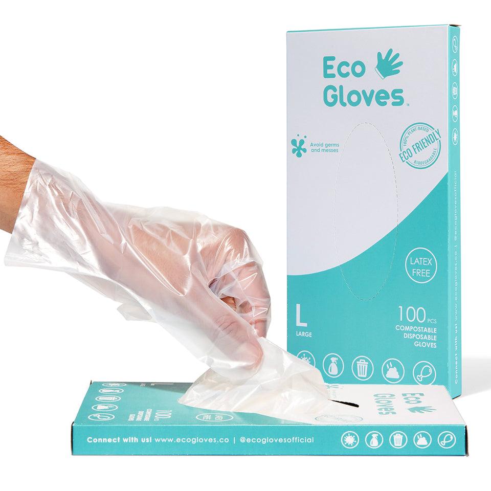 Compostable Disposable Gloves - Clear (100 gloves/box) | Eco Gloves - Eco Gloves