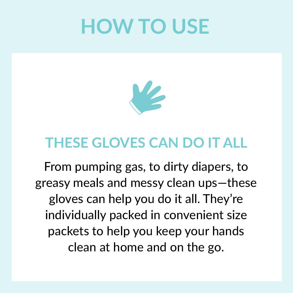 Individually Wrapped Compostable Disposable Gloves - Clear (24 Packets/Bag) | Eco Gloves - Eco Gloves