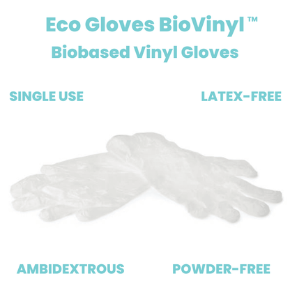 PREORDER - Eco - Friendly Vinyl Hybrid Gloves - CLEAR (1,000 Gloves/Case) - Eco Gloves